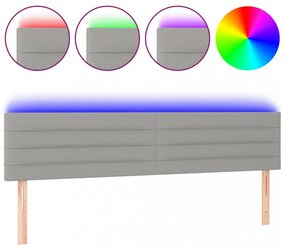 világosszürke szövet LED-es fejtámla 200x5x78/88 cm