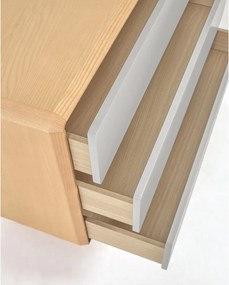 Szürke-natúr színű komód kőrisfa dekorral 99x78,5x42 cm Anielle – Kave Home