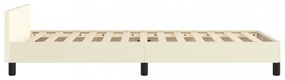 krémszínű ágykeret fejtámlával matrac nélkül 80 x 200 cm