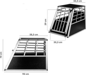 PETSTUFF Kutyaszállító box ALU 65 × 90 × 69 cm 13 kg