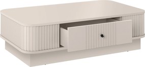 Vesper dohányzóasztal 103x60 cm fiókkal lábazaton - kasmír / fekete fogantyú