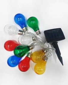 LED napelemes kültéri lánc 10xLED/1,2V 300mAh 2,2m IP44 színes