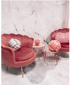 Fotel Art-deco stílusban, rózsaszín Velvet anyag/gold króm-arany, NOBLIN