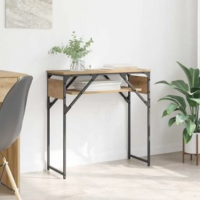 Konzolasztal kézműves tölgy 75x30x75cm Faanyag