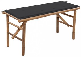 összecsukható bambusz kerti pad párnával 118 cm
