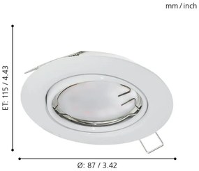 Eglo 94406 - SET 3x LED Beépíthető lámpa PENETO 3xGU10-LED/5W/230V