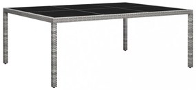 szürke polyrattan kültéri étkezőasztal 200 x 150 x 74 cm