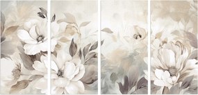 Fali dekoráció a nappaliba Nagy vászonkép Pasztell virágok 60x120