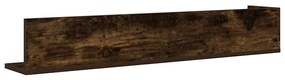 2 db füstös tölgy színű szerelt fa fali polc 100x16,5x16,5 cm