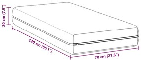 Matrac Fehér 70 x 140 cm Zsebmátrac