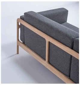 Fawn Plus sötétszürke kanapé tölgyfából, 240 cm - Gazzda