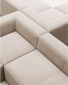 Bézs zsenília sarokkanapé Blok – Kave Home