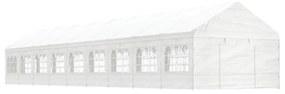 fehér polietilén pavilon tetővel 20,07 x 4,08 x 3,22 m
