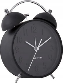 Fekete Kerek Hálószoba Ébresztőóra Karlsson KA5784BK Csendes Mechanizmus