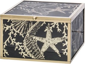Ékszertartó Doboz 12x12cm Fekete Arany Doboz