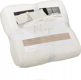 Dekoratív ágytakaró Maya 200x220 velúr steppelt világos bézs