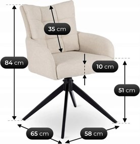 Forgó szék krém színben. JULY