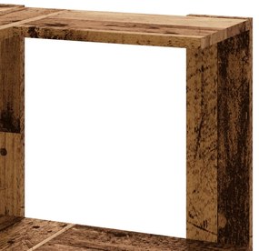 3 szintes antik fa szerelt fa sarok könyvespolc 50 x 50 x 102cm