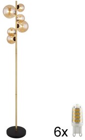 Globo 56135-6S - LED Állólámpa RIHA 6xG9/3W/230V sárgaréz 56135-6S