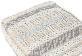 Elegáns csíkos pamut padlópárna 60 × 60 × 25 cm szürke fehér