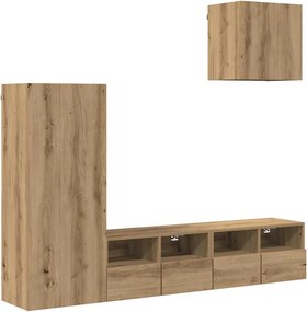 vidaXL TV Fali Egységek 4 pcs Artisan tölgy Faanyag