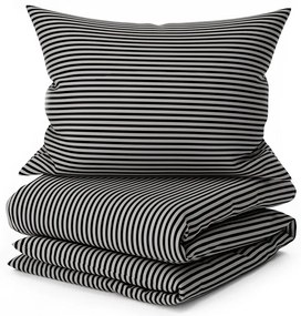 Pamut ágynemű STRAVON fekete-szürke hotel típusú zsebbel Ágyneműhuzat mérete: 70 x 90 cm | 140 x 200 cm