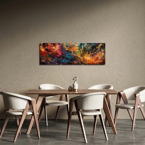 Kép - Színes absztrakció II. (órával) (90x30 cm)