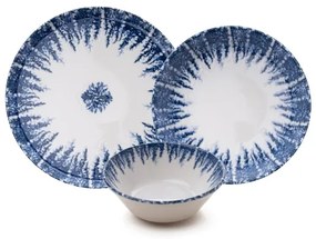 12 részes porcelán étkészlet, fehér/kék