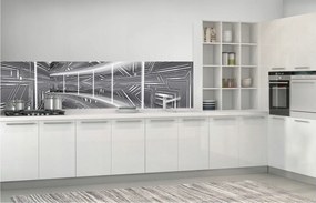 Tapéta Alagút geometrikus szürke fehér csíkokkal absztrakt 250x60 +ragasztó