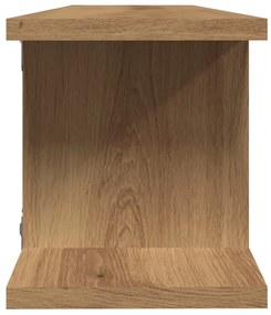2 db kézműves tölgy színű szerelt fa fali polc 75 x 18 x 20 cm