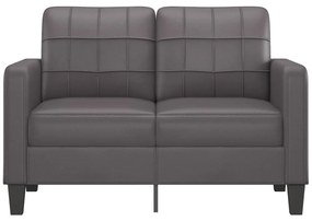 2 személyes szürke műbőr kanapé 120 cm