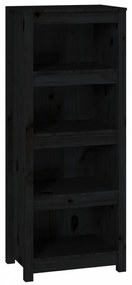 fekete tömör fenyőfa könyvszekrény 50x35x125,5 cm