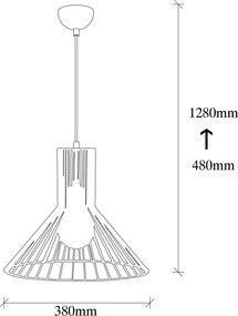 Fellini MR-757 fekete fém függőlámpa, Ø38 cm