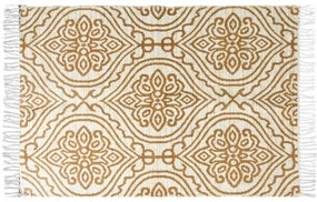 Bézs nyomtatott mintás szőnyeg, 60 x 90 cm
