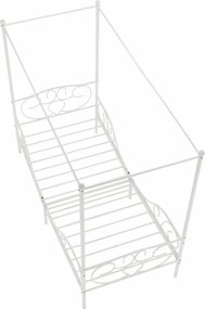 Fém ágyégbolttal, fehér, 90x200, ADELISA
