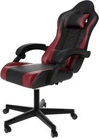 Ergonomikus gamer szék fekete/piros párnákkal
