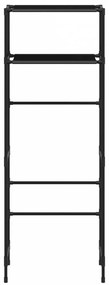 2 szintes fekete vas wc feletti tárolóállvány 53,5x28x143 cm