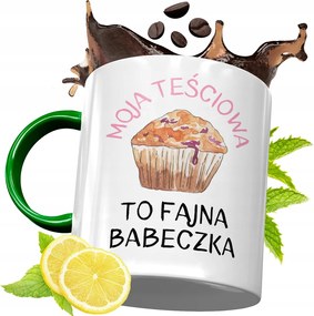 Zöld Bögre Anyósnak Születésnapi Ajándéknak, fényképes nyomattal