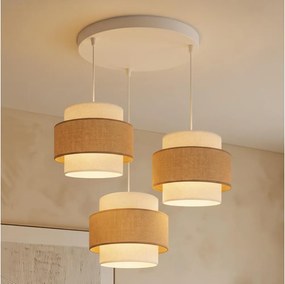 Brilagi - SPACE kábeles függeszték 3x E27/60W/230V, átm. 40 cm, bézs/krém