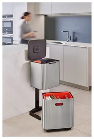 Ezüstszínű acél szelektív szemetes 60 l Totem Max – Joseph Joseph