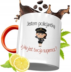 Narancssárga Bögre Rendőrnek Tökéletes Ajándék fényképes nyomtatással