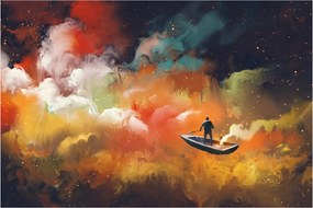Kép - Az űrben úszó ember (90x60 cm)