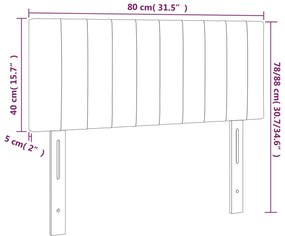 sötétszürke szövet LED-es fejtámla 80 x 5 x 78/88 cm