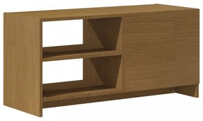 mézbarna tömör fenyőfa TV-szekrény 80 x 31 x 39 cm