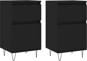 vidaXL 2 db fekete szerelt fa tálalószekrény 40 x 35 x 70 cm