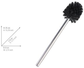 Matt Stainless WC-kefe, ø 8 x 35 cm - Wenko