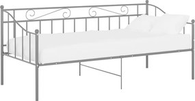 vidaXL szürke fém kanapéágykeret 90 x 200 cm