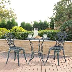 [casa.pro] Bisztró szett Wakefield kerti asztal két székkel vintage zöld