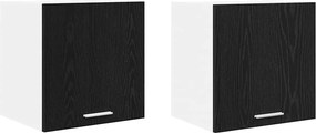 vidaXL Függő szekrény 2 pcs Fekete tölgy és fehér 40 x 31 x 40 cm