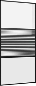 vidaXL Üvegajtó Csíkos Fekete 90 x 2 x 205 cm Alumínium